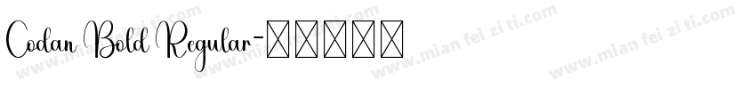 Codan Bold Regular字体转换